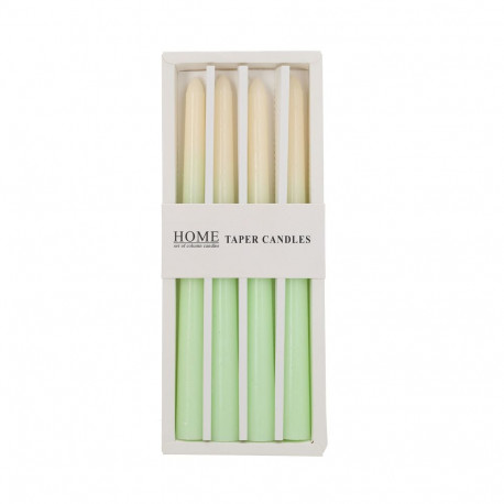 Antique candle CAROLA 4pcs 25cm green/white mother-of-pearl