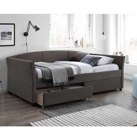 Bed GENESIS 90x200cm, with mattress HARMONY UNO, brownish grey