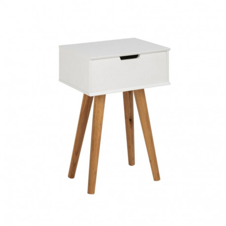 Bedside table MITRA 40x30xH61,5cm, white/oak