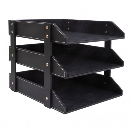 Dokumendiriiul WALTER 28x35xH27cm, must, kunstnahk