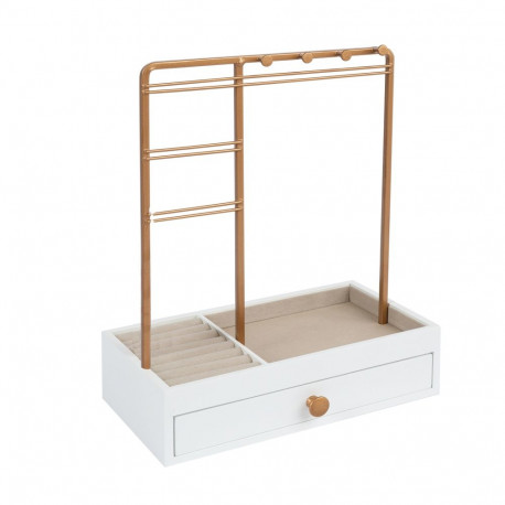 Jewelry stand LARA H26cm, with a drawer, white
