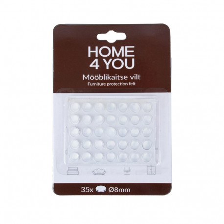 Mööblikaitse silikoon D8mm x 35tk, läbipaistev