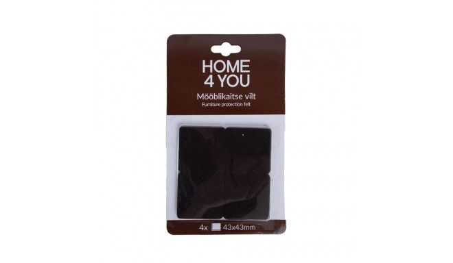 Furniture protective felt pads 43x43mm, 4pcs, black