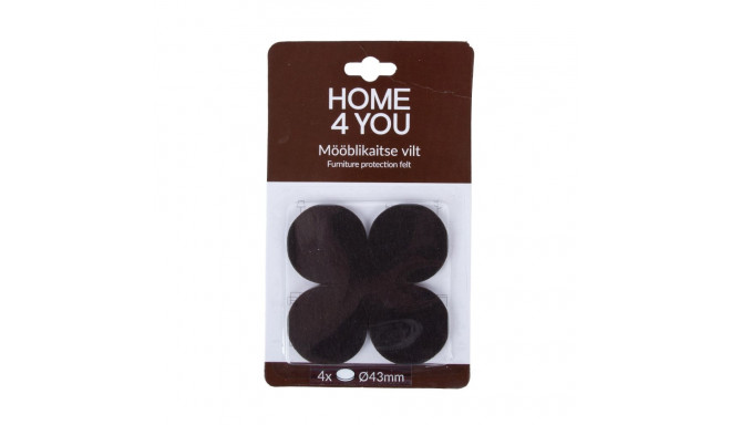 Mööblikaitse vilt D43mm x 4tk, must