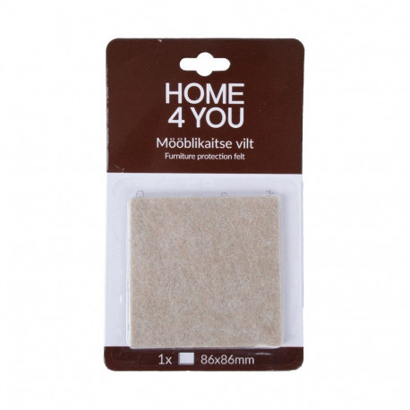 Furniture protective felt pad 86x86mm, 1pc, beige