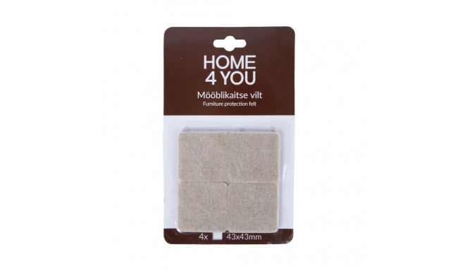 Mööblikaitse vilt 43x43mm x 4tk, beez