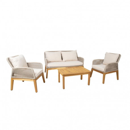 Garden furniture set FLORIDA table, sofa and 2 armchairs, beige