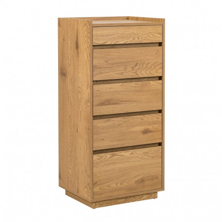 Side board SACHA 50x40xH109cm, melamine with oak decor
