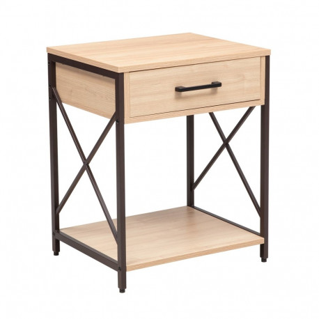 Side table/night stand HEDVIG 48x40xH60cm, ash/black