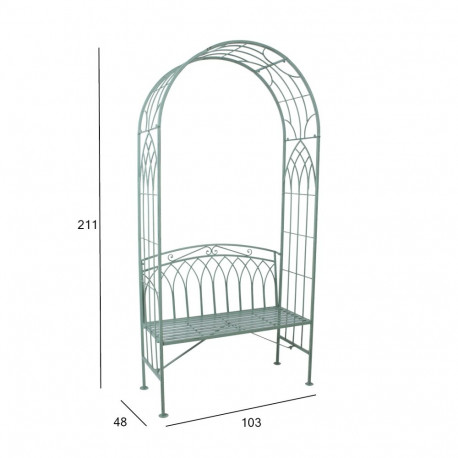 Bench MINT with arc, antique green metal