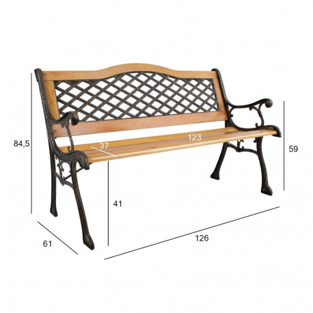 Pink CARTAGO helepruun 126x61xH84,5cm, puit, malmraam