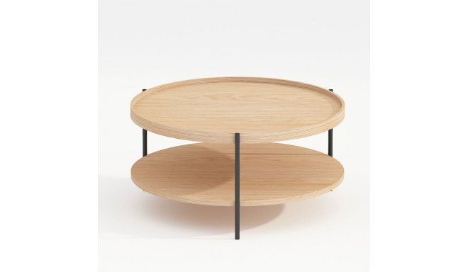 Coffee table CINDY D80xH40cm, melamine oak