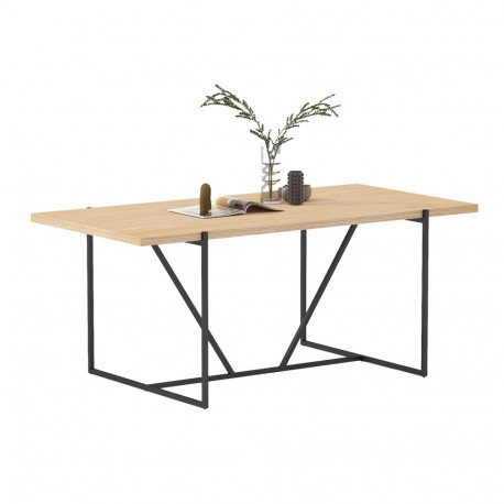 Dining table CINDY 180x90xH75cm, melamine oak