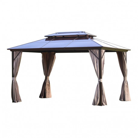 Gazebo SUNSET 3x4xH2/2,7m, brown/taupe