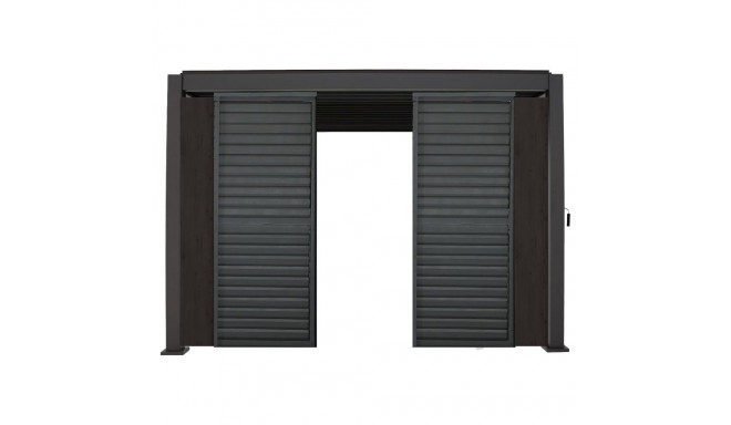 Middle panel of louvers wall for gazebo MIRADOR-111, blackish brown wood looking