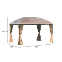 Gazebo SUNSET 3x4xH2/2,7m, beige/brown