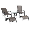 Garden furniture set DAKOTA table, 2 chairs, 2 foot stools