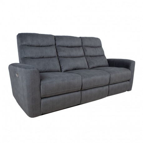 Diivan GASTON 3-kohaline elektriline recliner 206x85xH104cm, hall samet