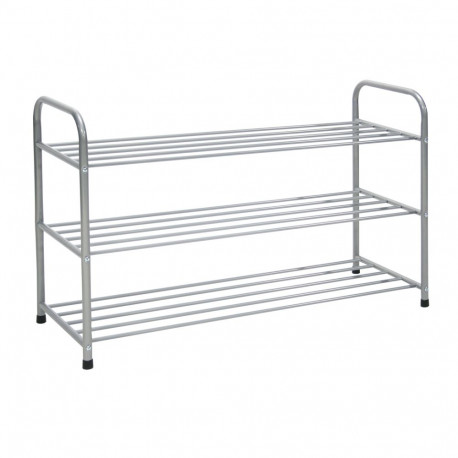 Shoe rack BENITO 92x35xH61cm, silver