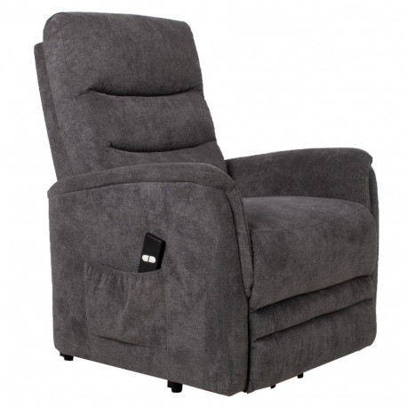 Recliner armchair BARCLAY with electric lifting mechanism, dark grey