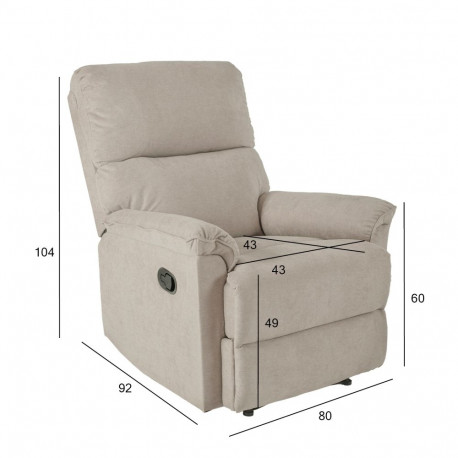 Recliner armchair GUSTAV with manual mechanism, taupe