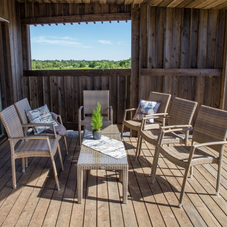 Abilaud WICKER 50x50xH45cm, cappuccino