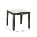 Abilaud WICKER 50x50xH45cm, tumepruun, alumiinium, plastikpunutis