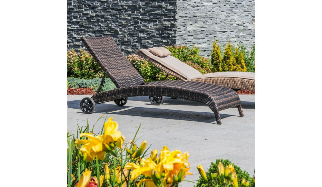Deck chair WICKER dark brown