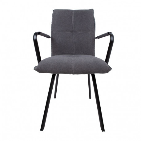 Chair EDDY with armrests, grey