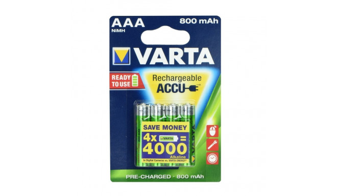 VARTA rechargeable battery R3 800 mAh (AAA) ready to use 4 pcs