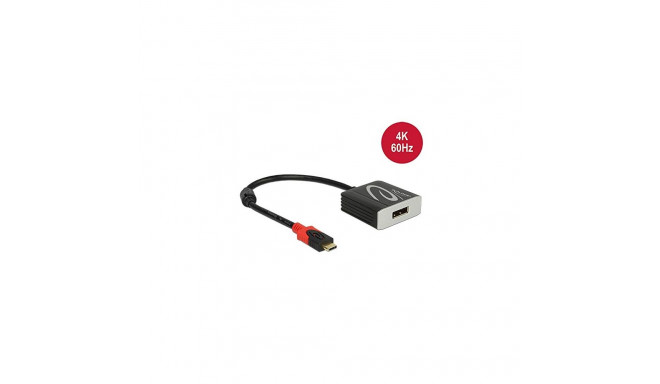 USB-adapter USB-C pistik > DisplayPort pesa 20cm DP Alt Mode, must
