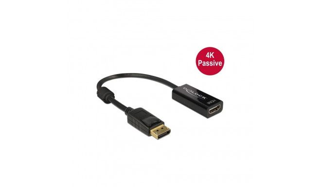 DisplayPort 1.2 St > HDMI Bu 4K (schwarz, 20 cm)