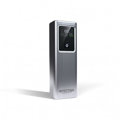 PATONA akupank Platinum Luxury One PD100 20000mAh PD 100W USB-C + USB-A, hõbedane, must