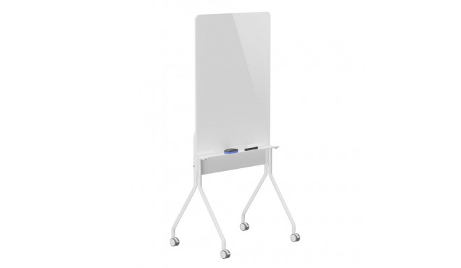 Ergo Office mobile dry erase board, vertical orientation, white, single sided, with shelf, board dim