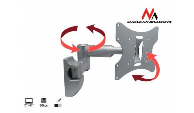 TV seinakinnitusklamber LCD LED Plasma 23-42'' kuni 30kg max vesa 200x200 hõbedane