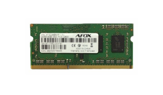 AFOX SO-DIMM DDR3 8GB mälumoodul 1333 MHz LV 1,35V