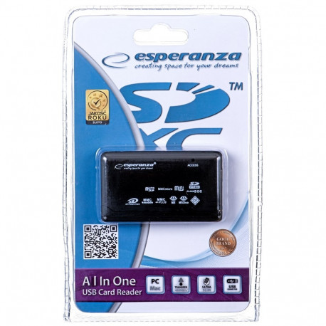 Esperanza EA117 card reader Black USB 2.0