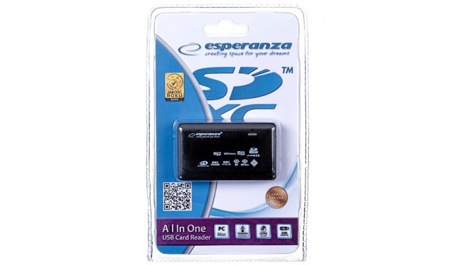 Esperanza EA117 card reader Black USB 2.0