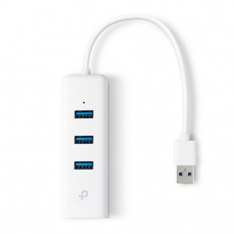 TP-Link UE330 juhtmega USB 3.2 Gen 1 (3.1 Gen 1) Type-A valge sülearvuti dokk/portide replikator