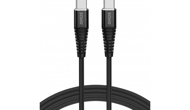Savio CL-160 USB kaabel 2 m USB 2.0 USB C - USB C must