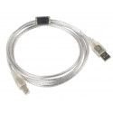 Lanberg CA-USBA-12CC-0018-TR USB cable USB 2.0 1.8 m USB B Transparent