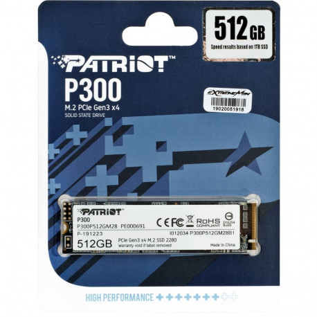 SSD PATRIOT P300 M.2 PCI-EX4 NVME 512GB