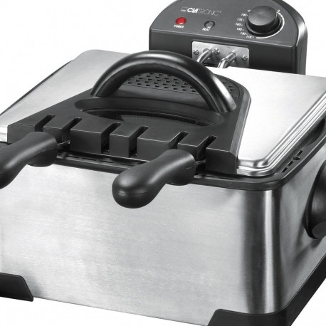 Clatronic FR 3195 Fryer 4 L 2000 W Black, Stainless steel