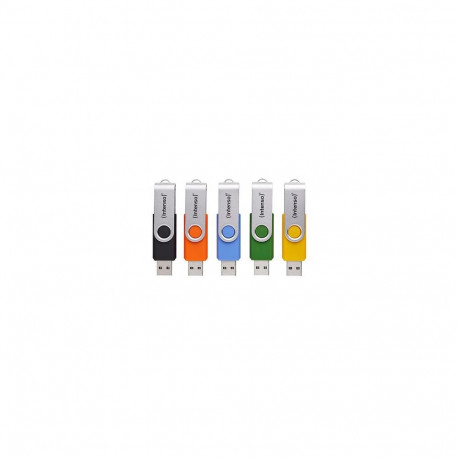 Intenso 5 x USB flash drive Office Line, 16 GB, USB-A, 3.2 Gen 1x1, assorted colors