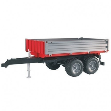 A trailer designed to tilt its cargo bed to discharge its contents, typically using a hydrau
