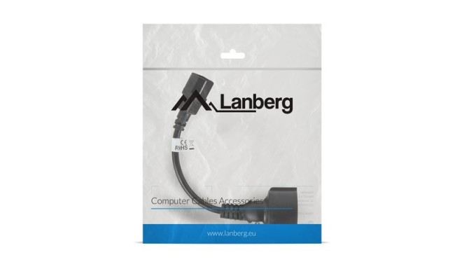 Extension power cable IEC 320 C14 - Schuko 20cm black