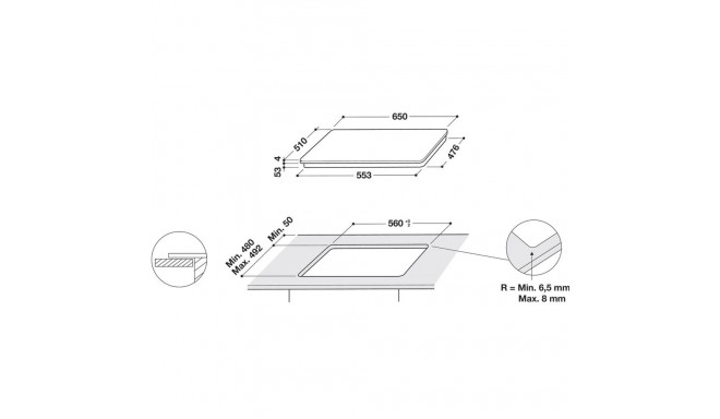 Whirlpool SMP 658 C/BT/IXL pliidiplaat