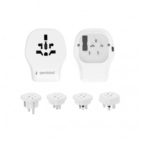 Gembird Universal travel power adapter, 20 W | TPA-1A2C20-02-W