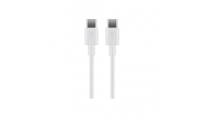 Goobay USB-C laadimis- ja sünkroonimiskaabel, 2 m, valge