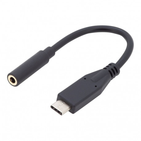 Digitus USB Type-C audio adapterkaabel, Type-C – 3,5mm M/F, 0,2m, audio sisend/väljund, versioon 3.1